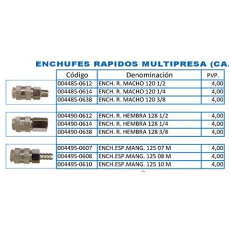 ENCHUFES RÁPIDOS MULTIPRESA