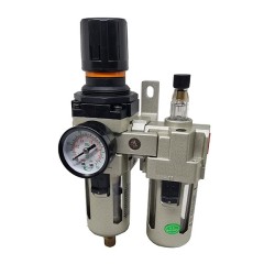 Regulador + filtro + lubricador. 10 bar. SAE 10. R. Gas 3/8.